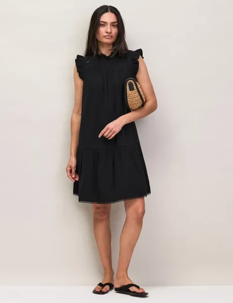 RO&ZO Pure Cotton Frill Detail Mini Dress