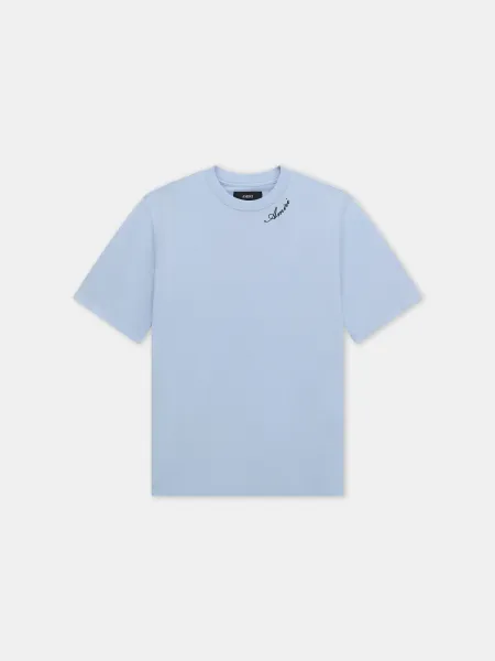 SCRIPT TEE - Skyline Blue