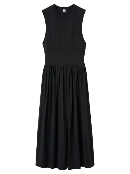 cotton Sleeveless cotton tee dress black