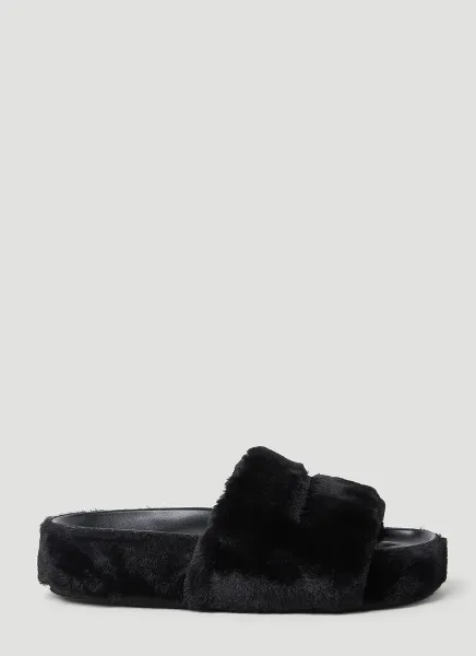 Faux Fur Plarform Sandals