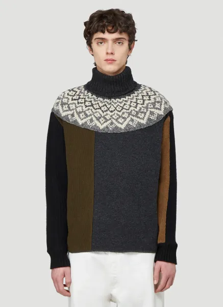 Contrast Panel Sweater