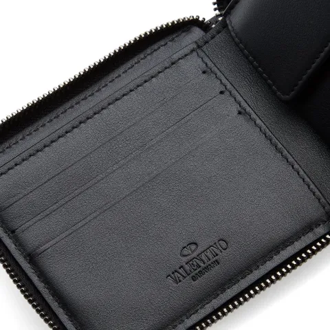 Camo Stars Leather & Canvas Zip Wallet