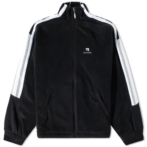 Sporty Fleece Oversized Track Jacket
