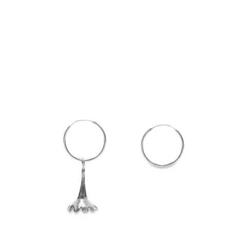 Single Flower Small Hoop Earrings