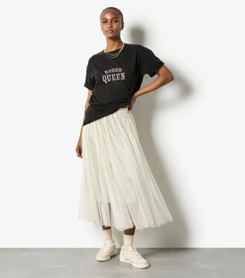 Women's Stone Sparkle Mesh Tulle Skirt