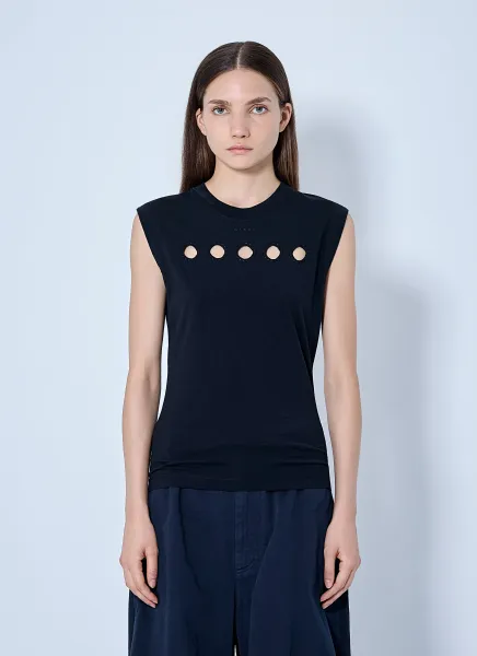 Sleeveless Top with Cut-out Detailing