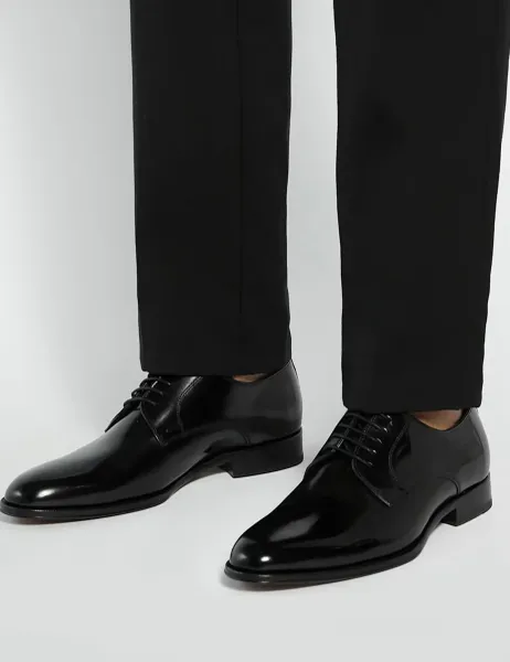 Dune London Wide Fit Premium Leather Sole Derby Shoe Black