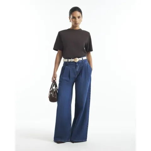 River Island Petite High Waisted Wide Leg Jeans