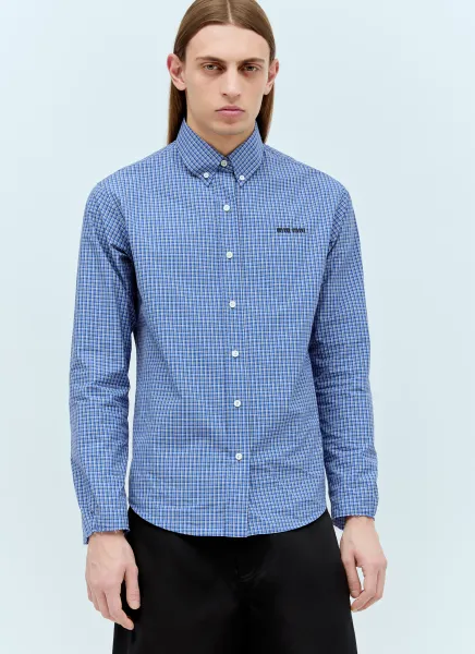 Logo Embroidery Checked Shirt