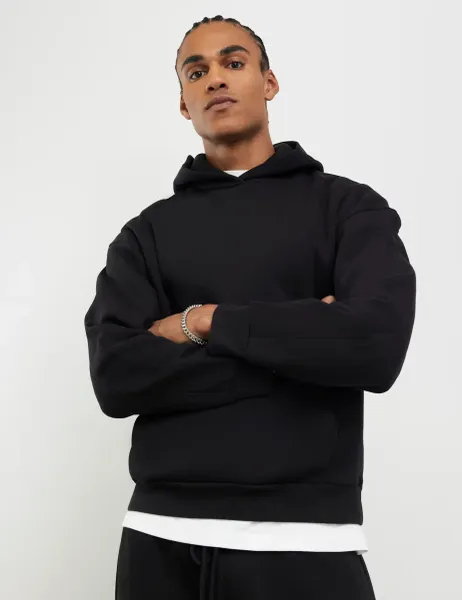River Island Oversized Cotton Rich Hoodie Black