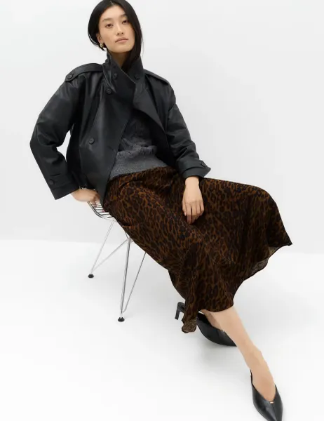Marks & Spencer Leopard Print Elasticated Waist Maxi Slip Skirt