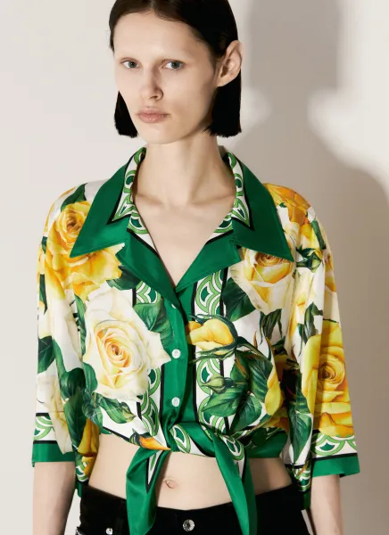 Cropped Silk Shirt