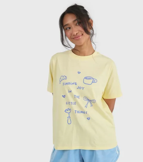 Women's Light Yellow Finding Joy T-Shirt