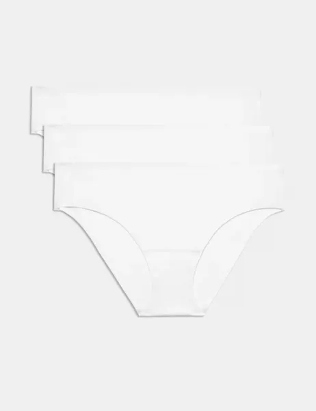 Body by M&S 3 pack Body Invisibles No VPL Brazilian Knickers White