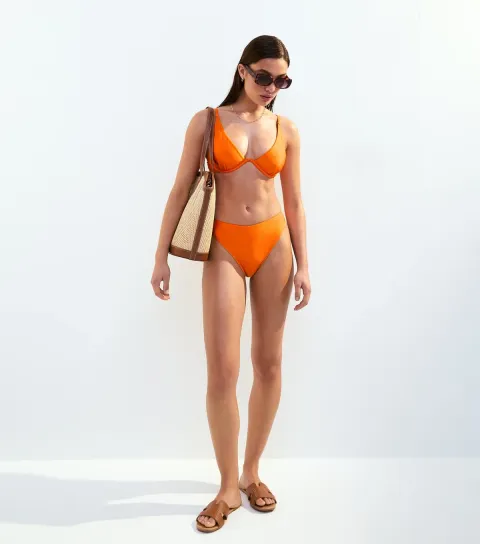 New Look Women's Orange Hipster Bikini Bottoms