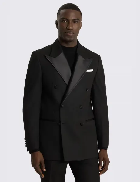 Moss Relaxed Fit Double Breasted Tuxedo Jacket