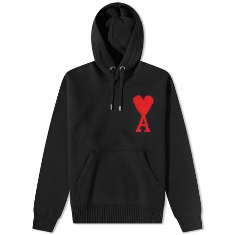AMI Large A Heart Knitted Popover Hoodie