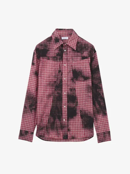 Flannel Check Tie-Dye Shirt