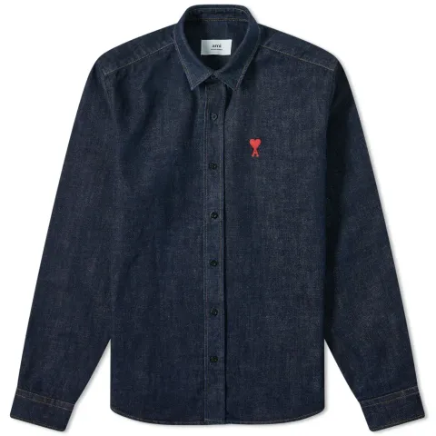 AMI Denim Heart Button Down Shirt