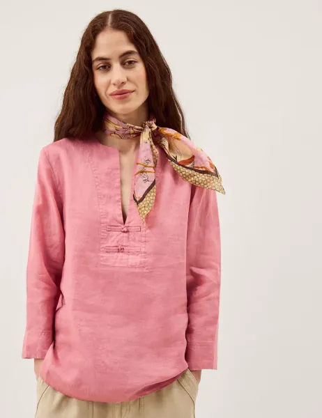 Monsoon Pure Linen V-Neck Top