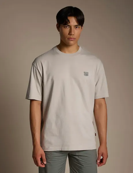 Boss Pure Cotton T-Shirt Beige