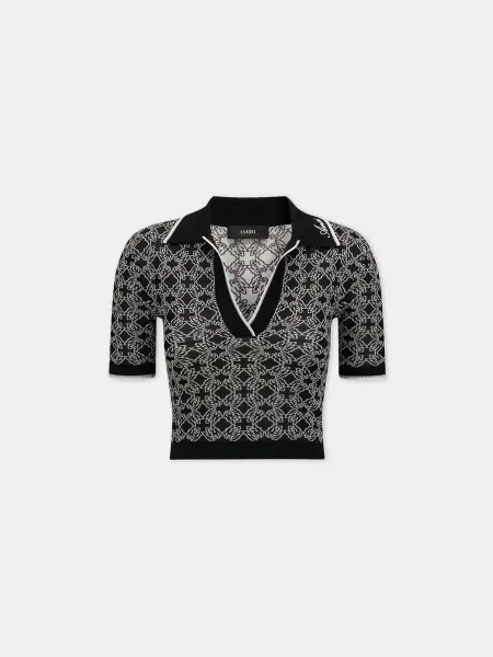 WOMEN - WOMEN'S MA QUAD KNIT SHORT SLEEVE POLO - Black