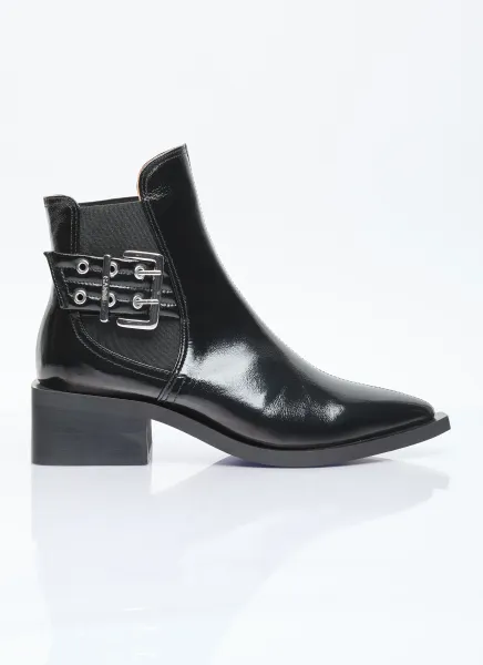 Chunky Buckle Chelsea Boots