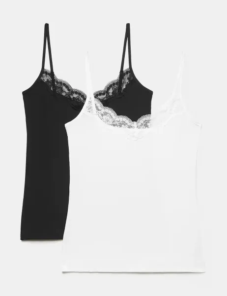 Body by M&S 2 Pack Body Invisibles Cool Comfort Camis Black Mix