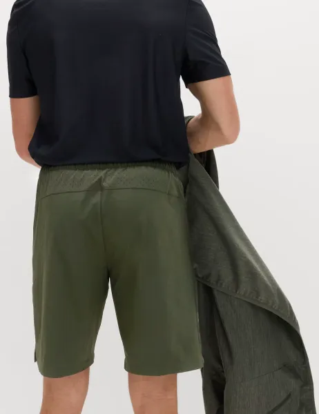Goodmove Regular Fit Stretch 9 inch Sports Shorts Dark Khaki