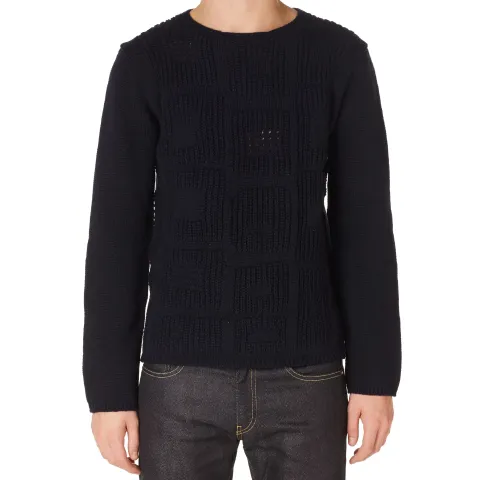 Abstract Intarsia Crew Knit