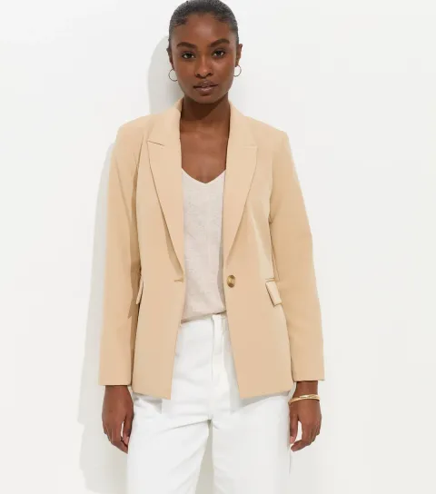 New Look Women's Khaki Single Breasted Blazer Jacket