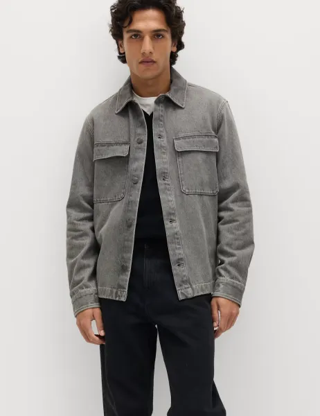 Marks & Spencer Pure Cotton Denim Overshirt Grey