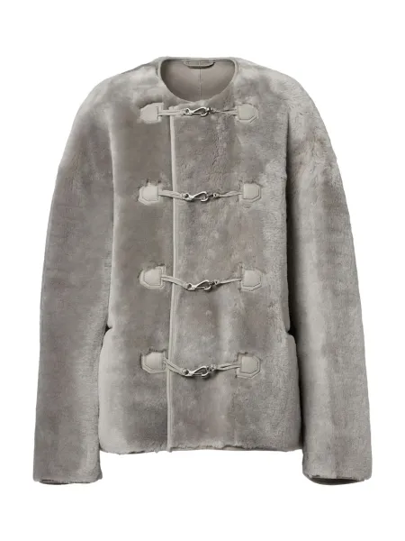 plush clasp jacket Grey
