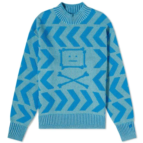 Keith Cross Bones Face Relaxed Crew Knit
