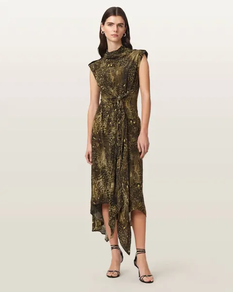 Persia Asymmetric Midi Dress