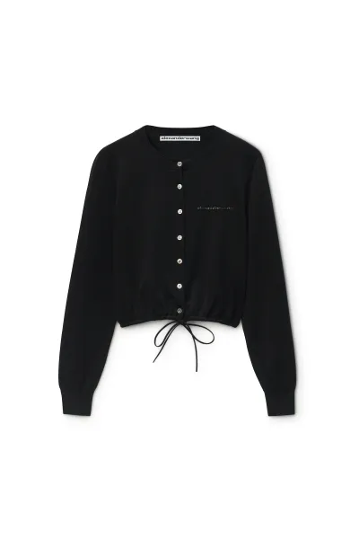 DRAWSTRING HEM CARDIGAN