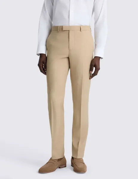 Moss Tailored Fit Stretch Suit Trousers Camel