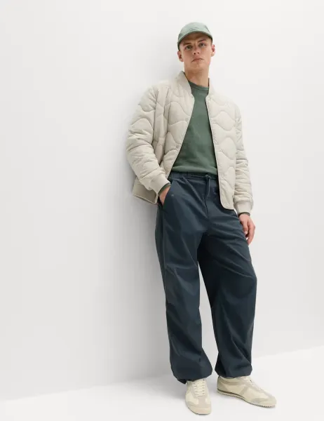 Marks & Spencer Loose Fit Elasticated Waist Parachute Trousers Dark Slate