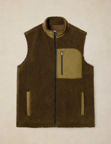 White Stuff Borg Gilet Khaki