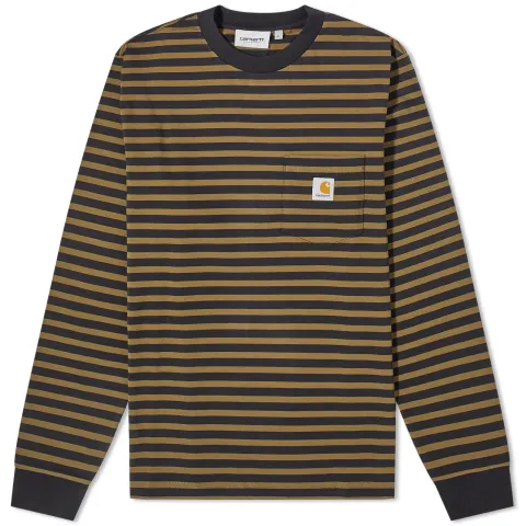 Long Sleeve Seidler Stripe Pocket T-Shirt