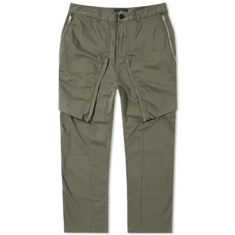 Garment Dyed Satin Articulated Cargo Pants