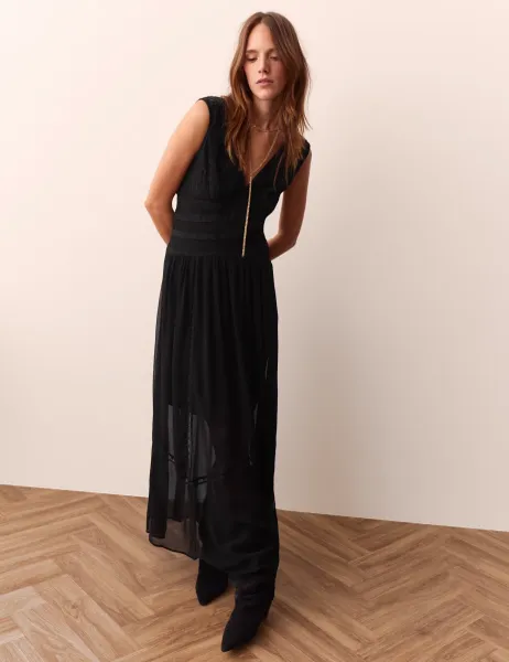 Per Una Lace Insert Maxi Dress Black