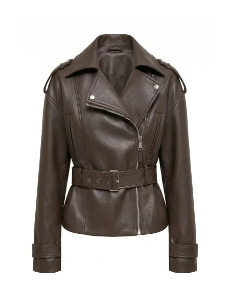 Forever New Brooklyn Vegan Leather Belted Biker Jacket