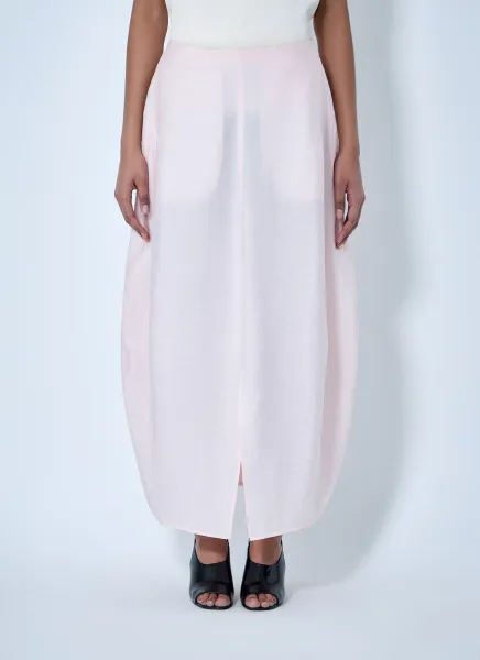Sheer Overlay Midi Skirt