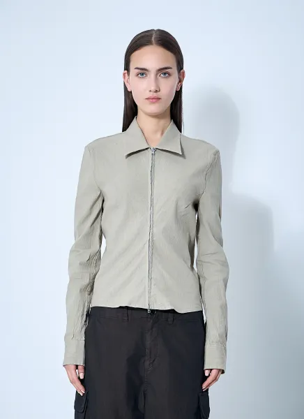 Slim Zip-Up Shirt