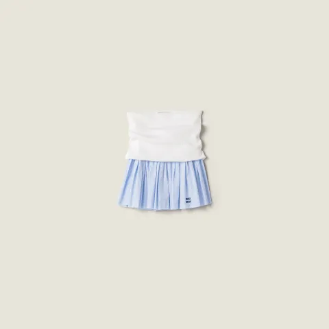 Jersey and poplin miniskirt