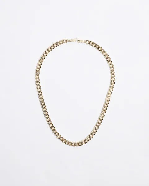 River Island Plated Curb Chain Necklace