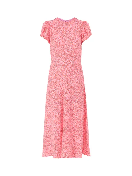 RO&ZO Cotton Ditsy Floral Puff Sleeve Midi Dress