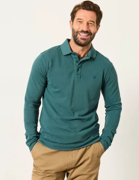 FatFace Pure Cotton Pique Polo Shirt Teal