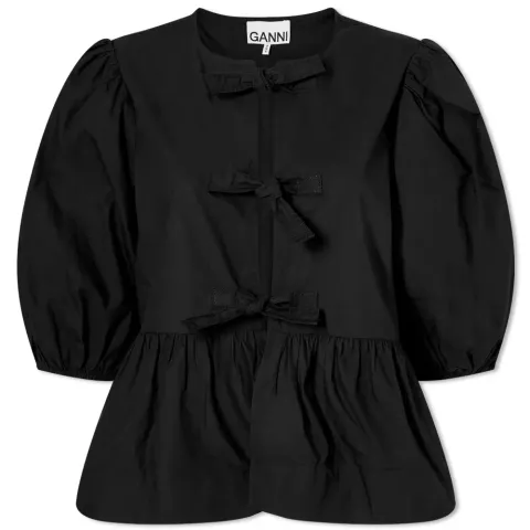 Cotton Poplin Peplum Blouse